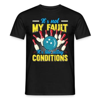 Joueur de bowling drôle Ce n’est pas ma faute Bowling - T-shirt homme - noir - Devant - AI Model Male 178 light (178cm)