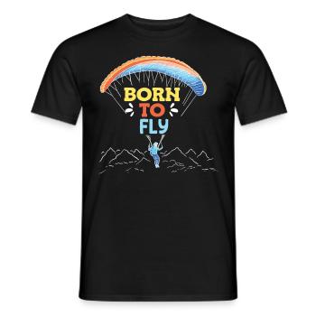 Born to Fly Paraglider Shirt - Men's T-Shirt - black - Front - AI Model Male 178 light (178cm)