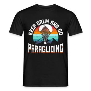 Gleitschirmfliegen Keep Calm and go Paragliding - Men's T-Shirt - black - Front - AI Model Male 178 light (178cm)