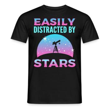Leicht ablenkbar durch Sterne Astronomy Astronomer - Männer T-Shirt - Schwarz - Vorne - AI Model Male 178 light (178cm)