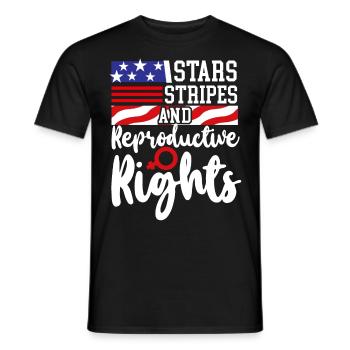 Feminist Stars Stripes & - Men's T-Shirt - black - Front - AI Model Male 178 light (178cm)