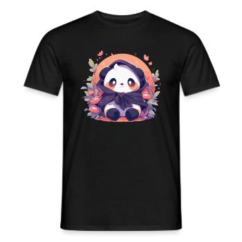 Panda Pandas Panda Bears Baby Panda Animals - Men's T-Shirt - black - Front - AI Model Male 178 light (178cm)