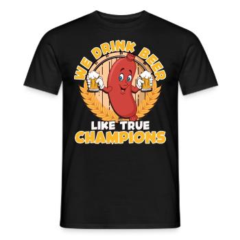 Bratwurst Biertrinker Buvez de la bière comme des champions - T-shirt homme - noir - Devant - AI Model Male 178 light (178cm)
