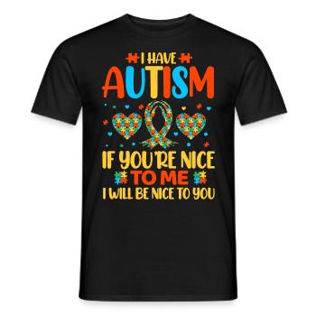 Autisme Autiste - T-shirt homme - noir - Devant - AI Model Male 178 light (178cm)