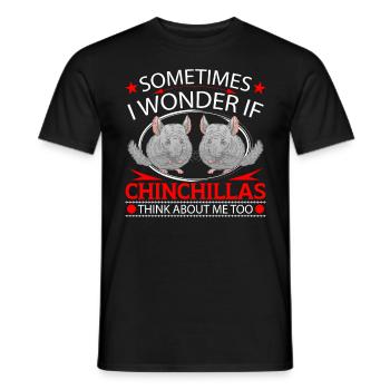 Chinchilla denkt an mich Nagetier Wollmaus - Männer T-Shirt - Schwarz - Vorne - AI Model Male 178 light (178cm)