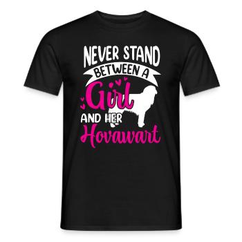 Mädchen und ihr Hovawart Derber Bauernhund - Männer T-Shirt - Schwarz - Vorne - AI Model Male 178 light (178cm)
