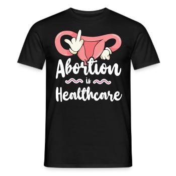 Feminist Abortion Is Healthcare - Men's T-Shirt - black - Front - AI Model Male 178 light (178cm)