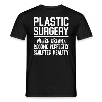 Plastic Surgery Sculpted Reality Surgeon - Men's T-Shirt - black - Front - AI Model Male 178 light (178cm)