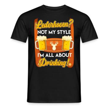 Lederhosn? Ned mei Gschmack Do zum Obfleagn! - Männer T-Shirt - Schwarz - Vorne - AI Model Male 178 light (178cm)