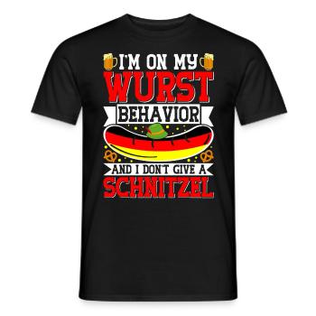 Deutschland On my Wurst Behavior Brezeln Bierfan - Männer T-Shirt - Schwarz - Vorne - AI Model Male 178 light (178cm)