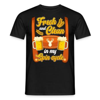 Bierfan Fresh and Clean is my Spin Cycle Bierkrug - Männer T-Shirt - Schwarz - Vorne - AI Model Male 178 light (178cm)