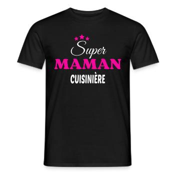 Super maman cuisinière citation - T-shirt homme - noir - Devant - AI Model Male 178 light (178cm)