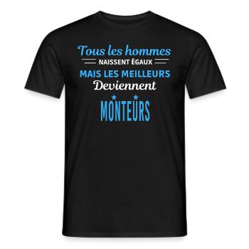 tous les hommes naissent égaux Monteurs - T-shirt homme - noir - Devant - AI Model Male 178 light (178cm)