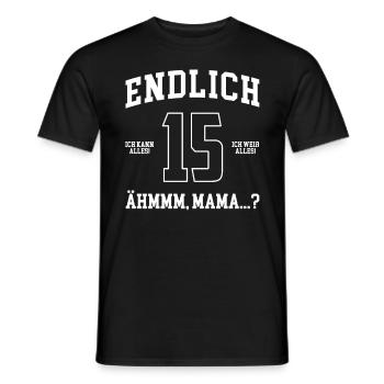 Endlich 15 Ich Kann Alles Ich Weiß Alles - Männer T-Shirt - Schwarz - Vorne - AI Model Male 178 light (178cm)