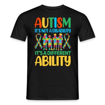 Autisme Autiste - T-shirt homme - noir - Devant - AI Model Male 178 light (178cm)