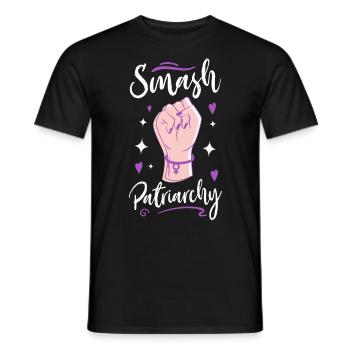 Feminist Smash Patriarchy - Men's T-Shirt - black - Front - AI Model Male 178 light (178cm)