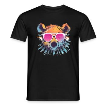 Bear Bear Sunglasses Brown Bear Forest Dweller - Men's T-Shirt - black - Front - AI Model Male 178 light (178cm)
