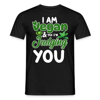 Véganisme végétalien - T-shirt homme - noir - Devant - AI Model Male 178 light (178cm)