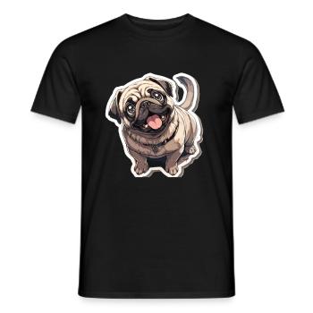 Mops Mops Hund Mops Sonnenbrille Mops Geschenk - Männer T-Shirt - Schwarz - Vorne - AI Model Male 178 light (178cm)