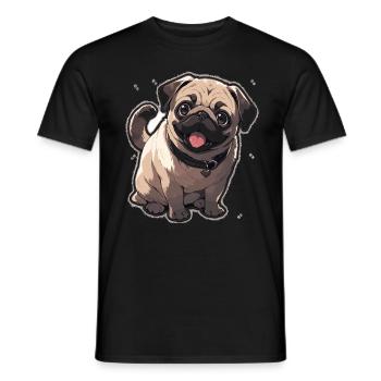 Mops Mops Hund Mops Sonnenbrille Mops Geschenk - Männer T-Shirt - Schwarz - Vorne - AI Model Male 178 light (178cm)