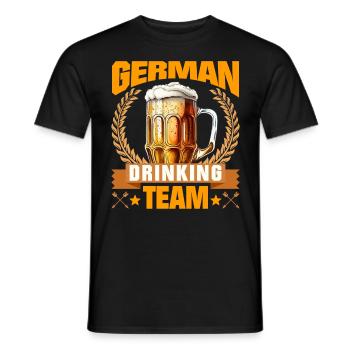 German Drinking Team Boarisches Bier München - Men's T-Shirt - black - Front - AI Model Male 178 light (178cm)
