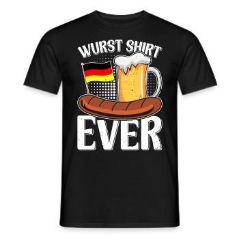 Wurst Shirt Ever Deutsches Essen Bratwurst - Männer T-Shirt - Schwarz - Vorne - AI Model Male 178 light (178cm)