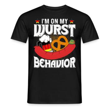 Deutschland On my Wurst Behavior Brezeln Bierfan - Männer T-Shirt - Schwarz - Vorne - AI Model Male 178 light (178cm)