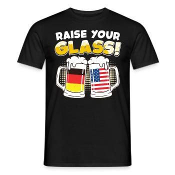 Buveurs de bière Allemagne États-Unis Levez votre verre! - T-shirt homme - noir - Devant - AI Model Male 178 light (178cm)