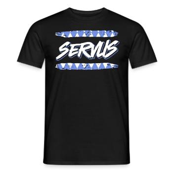 Servus Bayern Weiß Blau München Shirt Bayer - Männer T-Shirt - Schwarz - Vorne - AI Model Male 178 light (178cm)