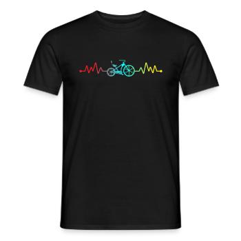 Retro bike heartbeat design for cyclists bikers - Men's T-Shirt - black - Front - AI Model Male 178 light (178cm)