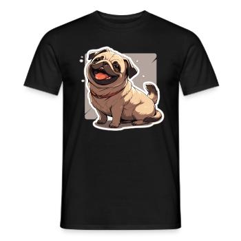 Mops Mops Hund Mops Geschenke Mops Liebhaber - Männer T-Shirt - Schwarz - Vorne - AI Model Male 178 light (178cm)
