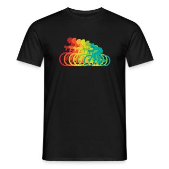 Passion du vélo sportif aux couleurs rétro VTT - T-shirt homme - noir - Devant - AI Model Male 178 light (178cm)
