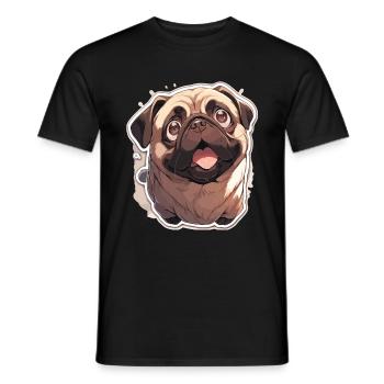 Mops Mops Hund Mops Geschenke Mops Liebhaber - Männer T-Shirt - Schwarz - Vorne - AI Model Male 178 light (178cm)