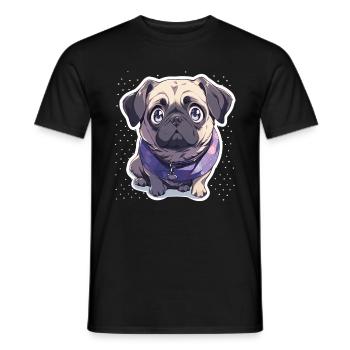 Mops Mops Hund Mops Geschenke Mops Liebhaber - Männer T-Shirt - Schwarz - Vorne - AI Model Male 178 light (178cm)