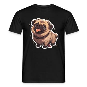 Mops Mops Hund Mops Geschenke Mops Liebhaber - Männer T-Shirt - Schwarz - Vorne - AI Model Male 178 light (178cm)