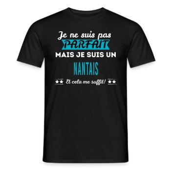Je ne suis pas parfait NANTAIS - T-shirt homme - noir - Devant - AI Model Male 178 light (178cm)