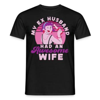 Happy Divorce Party My Ex Husband - Men's T-Shirt - black - Front - AI Model Male 178 light (178cm)