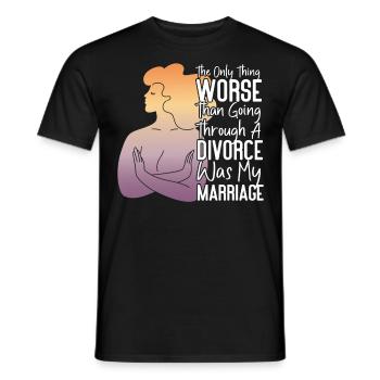 Happy Divorce Party The Only Thing - Männer T-Shirt - Schwarz - Vorne - AI Model Male 178 light (178cm)
