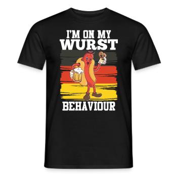 Deutschland I'm on my Bratwurst Behaviour - Männer T-Shirt - Schwarz - Vorne - AI Model Male 178 light (178cm)
