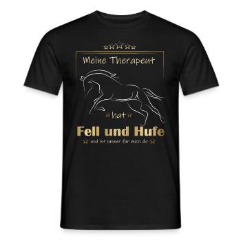 Therapeut Pferd Gold - Männer T-Shirt - Schwarz - Vorne - AI Model Male 178 light (178cm)