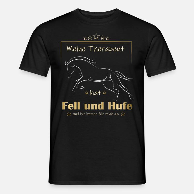 Therapeut Pferd Gold - Männer T-Shirt - Schwarz