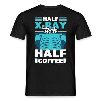 Half X-Ray Tech Half Coffee X-Ray Rad Technologist - Men's T-Shirt - black - Front - AI Model Male 178 light (178cm)