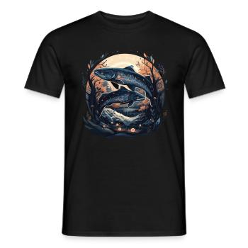 Poisson Poisson Brochet Carpe Pêcheur Poisson Pêche - T-shirt homme - noir - Devant - AI Model Male 178 light (178cm)