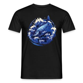Poisson Poisson Brochet Carpe Pêcheur Poisson Pêche - T-shirt homme - noir - Devant - AI Model Male 178 light (178cm)