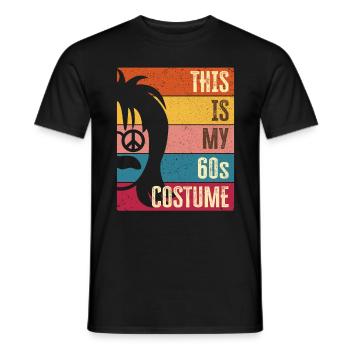 60s 1960s Sixties Party Outfit Costume - Men's T-Shirt - black - Front - AI Model Male 178 light (178cm)