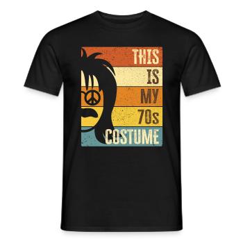 70s Seventies 1970s Party Disco Costume - T-shirt homme - noir - Devant - AI Model Male 178 light (178cm)