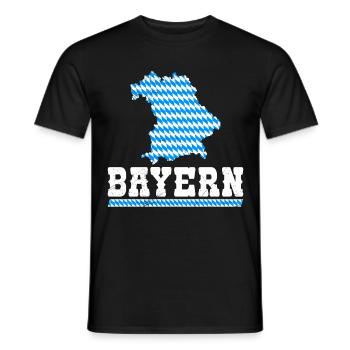 Bayern Blau Weiß Freistaat Bayern Bayerisch - Männer T-Shirt - Schwarz - Vorne - AI Model Male 178 light (178cm)