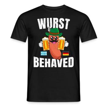 Wurst Behaved Bratwurst Bierliebhaber Bayern - Männer T-Shirt - Schwarz - Vorne - AI Model Male 178 light (178cm)