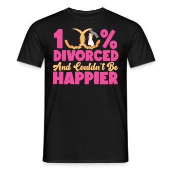 Happy Divorce Party 100% Divorced - Men's T-Shirt - black - Front - AI Model Male 178 light (178cm)