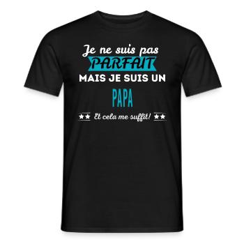 Je ne suis pas parfait PAPA - T-shirt homme - noir - Devant - AI Model Male 178 light (178cm)